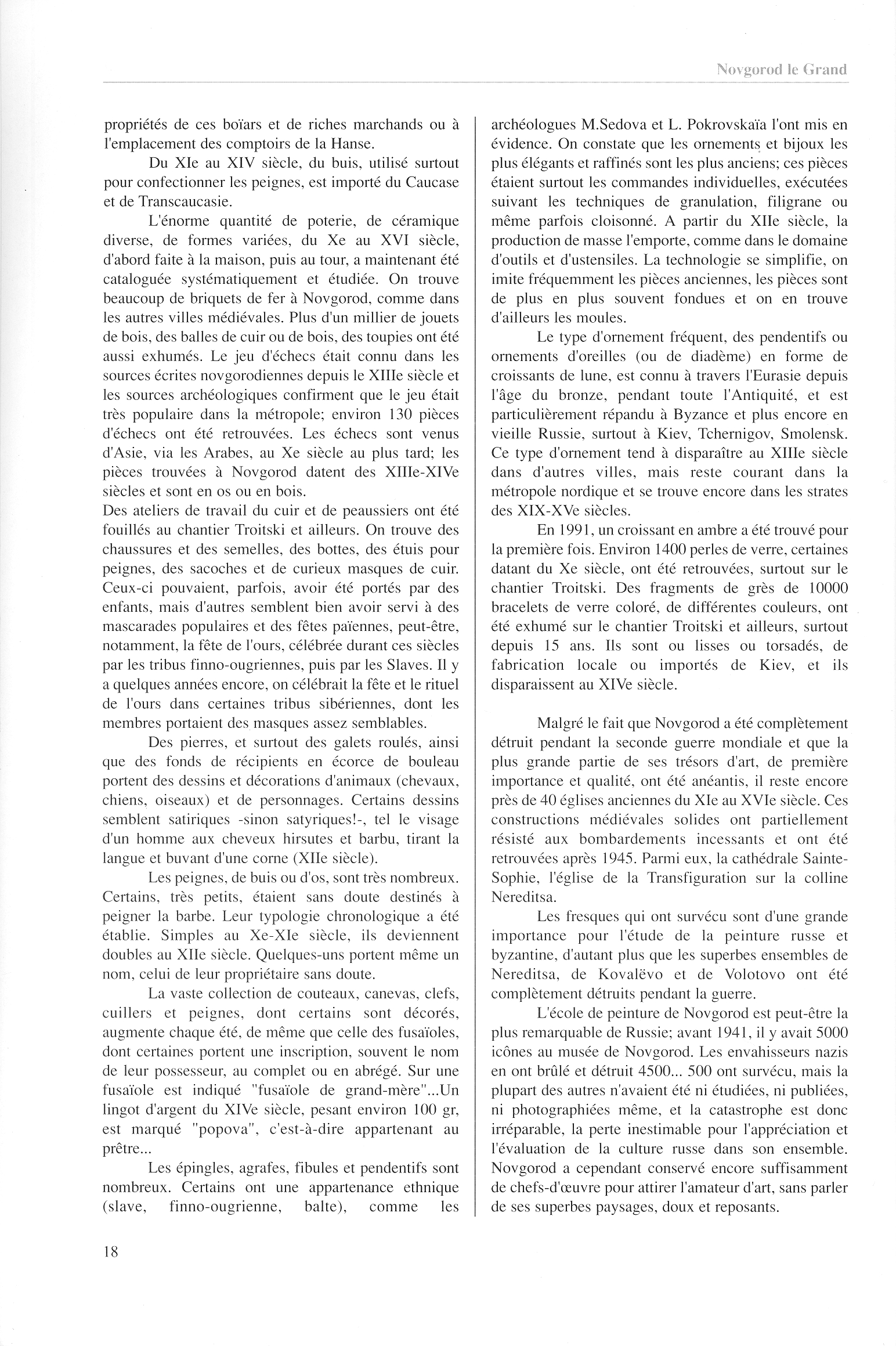 FPPR Revue 01 2002 20. Page 18. Novgorod le Grand. Anatomie d|une métropole médiévale russe par Jean Blankoff