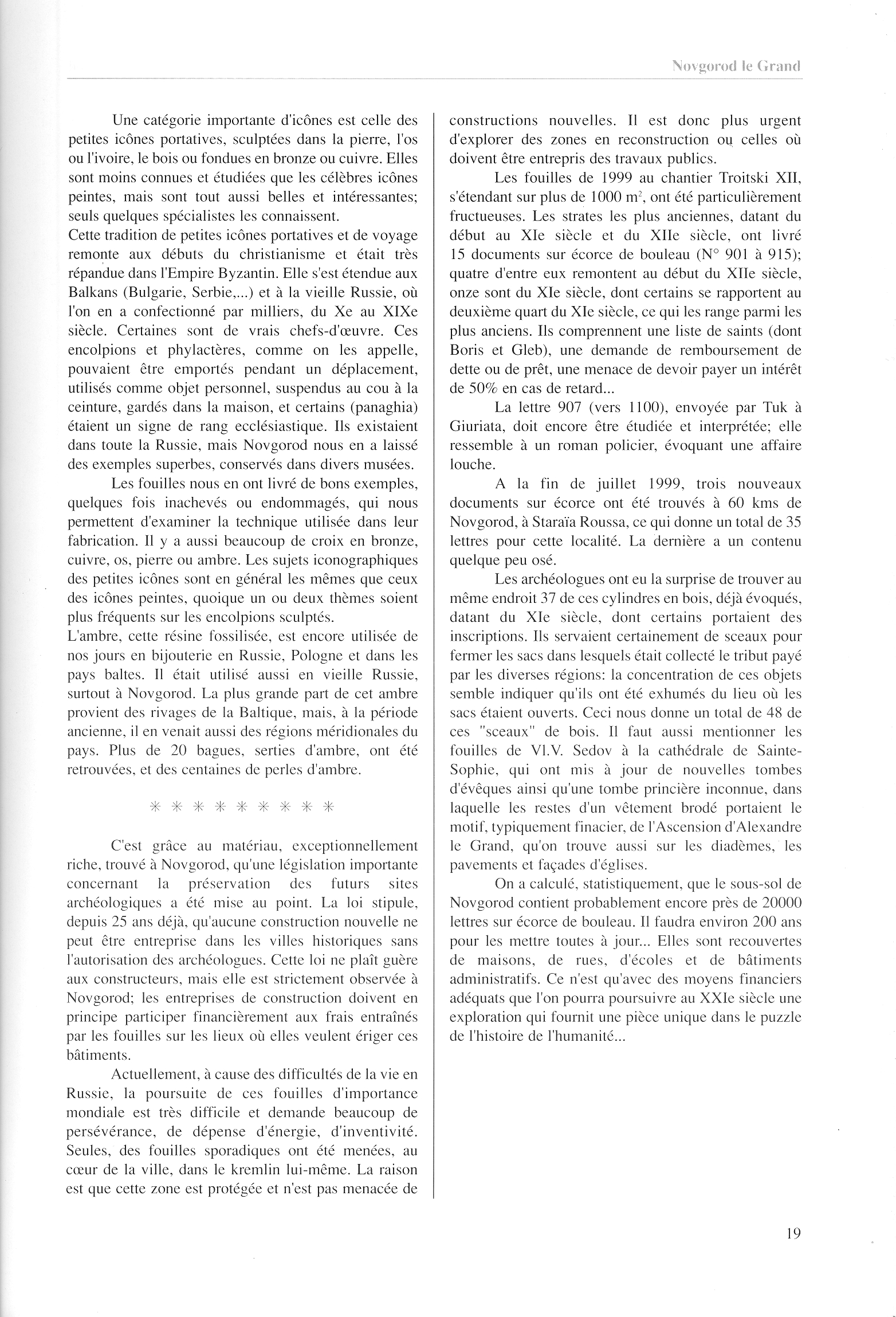 FPPR Revue 01 2002 21. Page 19. Novgorod le Grand. Anatomie d|une métropole médiévale russe par Jean Blankoff
